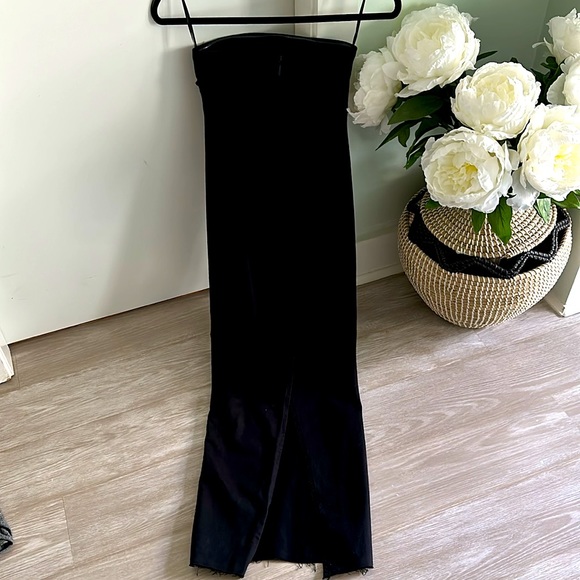 Zara strapless denim maxi dress size XXS - Picture 2 of 2